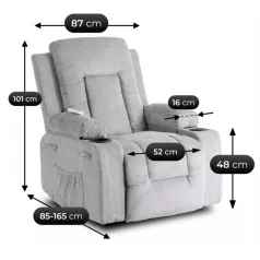 BOX 2 fekvő masszázsfotel, szürke