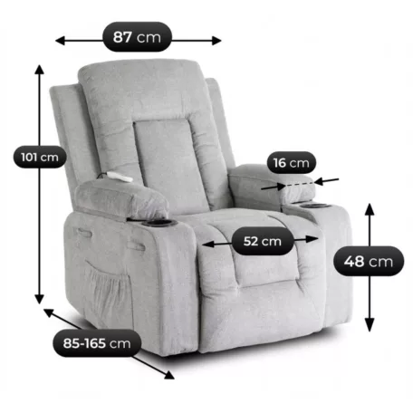 BOX 2 fekvő masszázsfotel, szürke