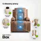 Masszázsfotel BOX kinyitható pufával Karamell öko-bőr