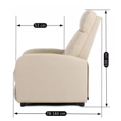 DANNY bézs színű dönthető fotel