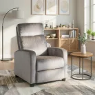 DANNY szürke bársony dönthető fotel