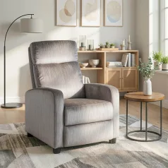 DANNY szürke bársony dönthető fotel