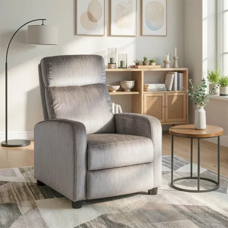 DANNY szürke bársony dönthető fotel
