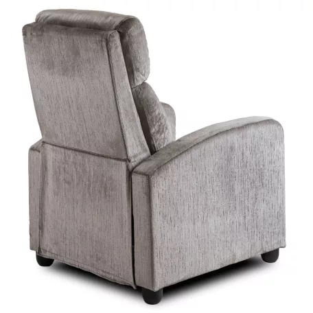 DANNY szürke bársony dönthető fotel