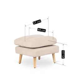 HENRY Lounge Fotel Lábtartóval Bézs