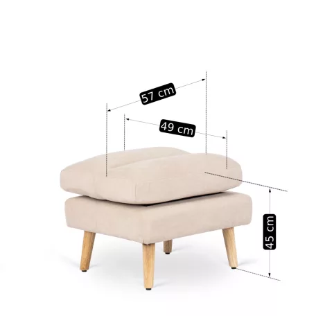 HENRY Lounge Fotel Lábtartóval Bézs