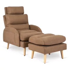 HENRY Lounge Fotel Lábtartóval Barna