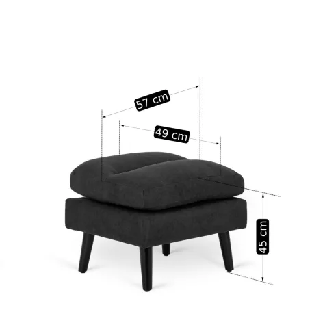 HENRY Lounge Fotel Lábtartóval, Fekete