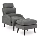 HENRY Lounge Fotel Lábtartóval Szürke