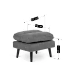 HENRY Lounge Fotel Lábtartóval Szürke