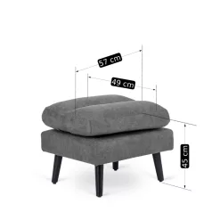 HENRY Lounge Fotel Lábtartóval Szürke