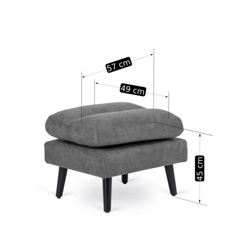 HENRY Lounge Fotel Lábtartóval Szürke