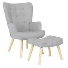 LOZANO 2 Lounge Fotel Lábtartóval Szürke