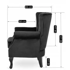 MALLO Fekete Bársony Fotel