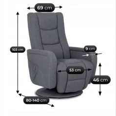 SPIKE 2 Forgómasszázsfotel Sötétszürke