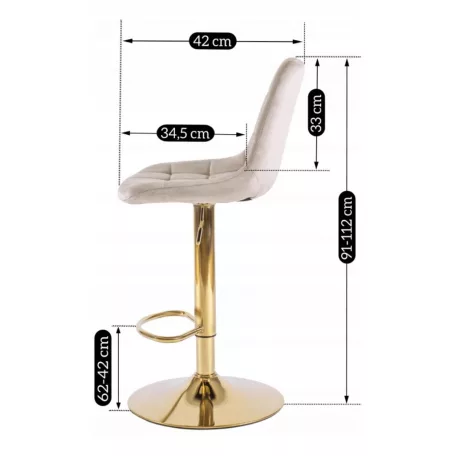 ARCOS bézs bársony szék