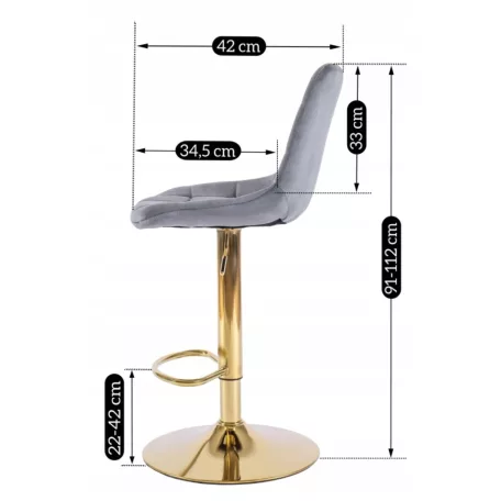 ARCOS szürke bársony szék