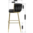 FLORES 2 fekete bársony szék