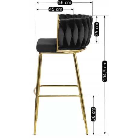 FLORES 2 fekete bársony szék