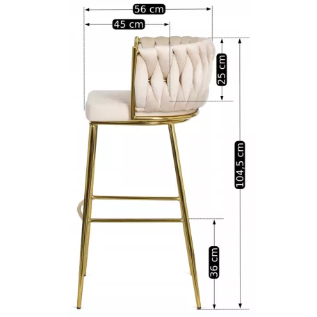 FLORES 2 krémszínű bársony szék