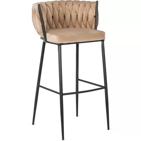 FLORES bézs bársony szék