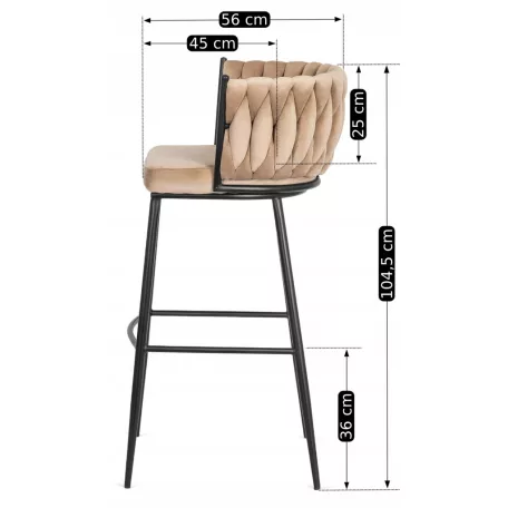 FLORES bézs bársony szék