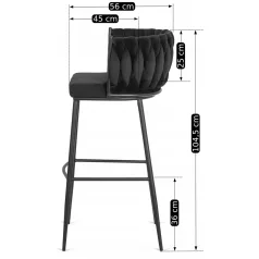 FLORES fekete bársony szék