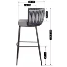 FLORES szürke bársony szék