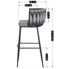 FLORES szürke bársony szék