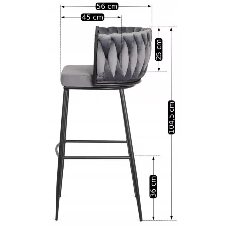 FLORES szürke bársony szék