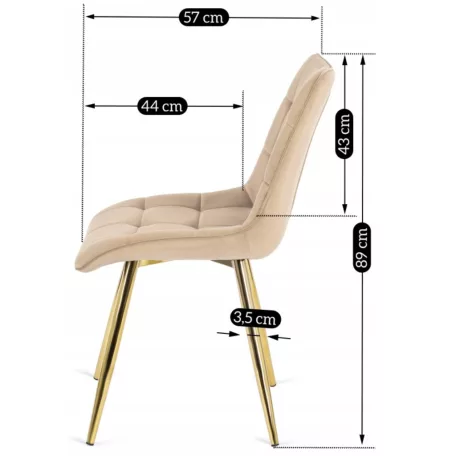 CARO krémszínű bársonyszék