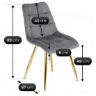 CARO szürke bársony szék