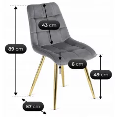 CARO szürke bársony szék