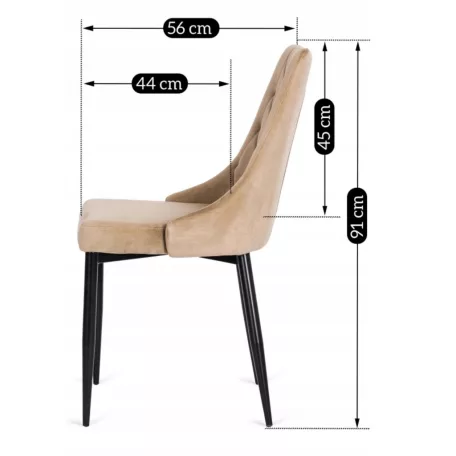 Parafa bézs bársony szék