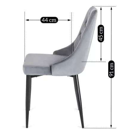 Parafa szék szürke bársony