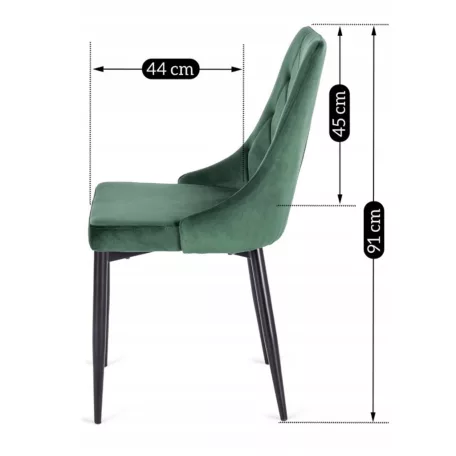 Parafa zöld bársony szék