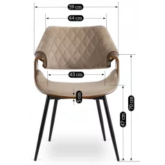 DAKOTA Bézs/Dió Bársony Fotel