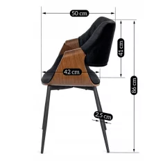 DAKOTA Szék Fekete/Dió Bársony