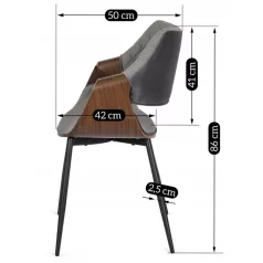 DAKOTA Szék Szürke/Diófa Bársony