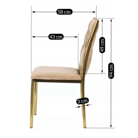 DAN bézs színű, szőtt bársonyszék