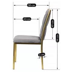 DAN szürke szőtt bársonyszék