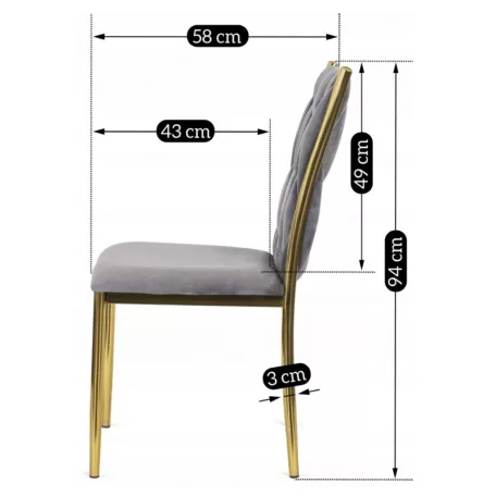 DAN szürke szőtt bársonyszék