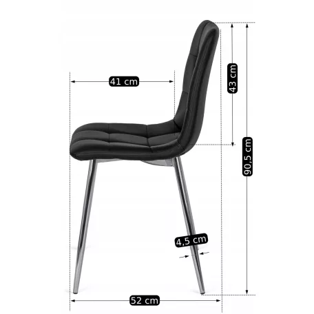 ENZO szék, fekete, műbőr