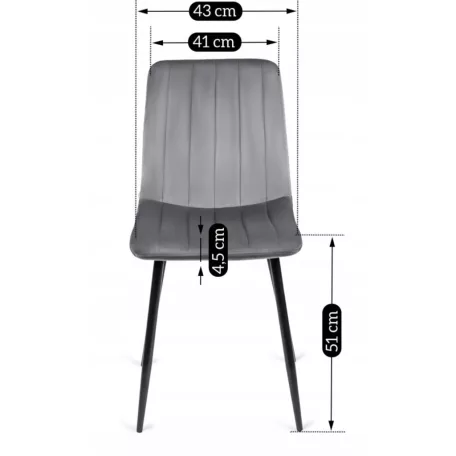 IBIS szürke bársony szék