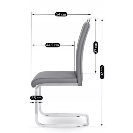 LOCA szék, szürke, öko bőr