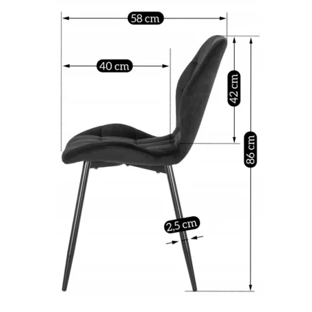 LUCKY fekete bársony szék