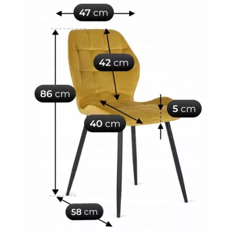 LUCKY Mustár bársony szék