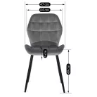 LUCKY szürke bársonyfotel