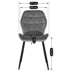 LUCKY szürke bársonyfotel