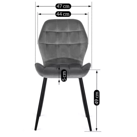 LUCKY szürke bársonyfotel